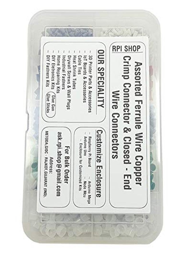 Rpi Shop - 200 Pcs Assortment Ferrule Wire Copper Crimp Connector & Closed - End Wire Connectors, 7 Different Types of End Connector (0.5 SQMM to 6 SQMM) & 1 Type of Closed End Wire Connectors - Image 2